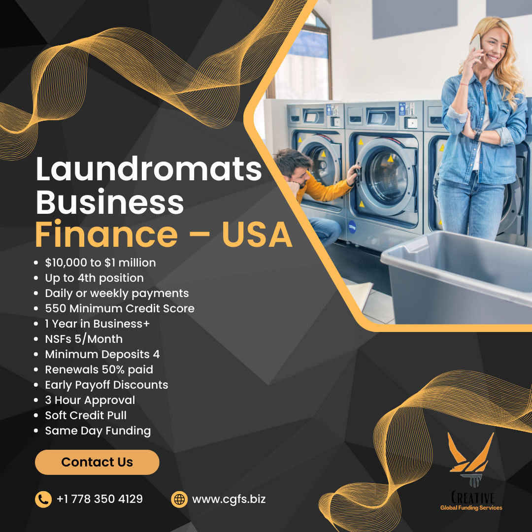 Laundromat Business Finance Available in the USA